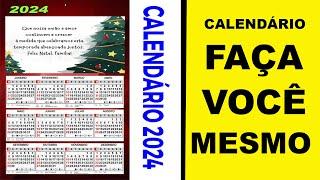 Como Fazer em casa Calendário de parede 2024, Faça você mesmo em sua impressora de casa.