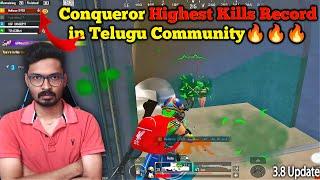 Solo Highest Kills Record in Telugu Community in Conqueror Tier 3.8 Update, Must Watch