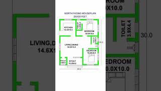 26x30 feet North facing houseplan #Indian construction #shorts #hbg