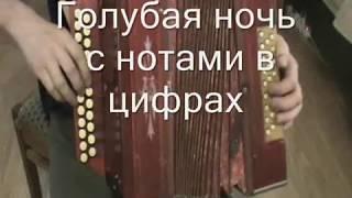 Голубая ночь, с нотами в цифрах.