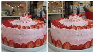 Strawberry cake, and chicken wings