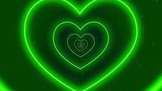 Green Neon Love Heart Tunnel and Romantic Abstract Glow 4K Moving Wallpaper Background Tik Tok