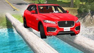 Cars vs Log Bridge v1 - BeamNG Drive