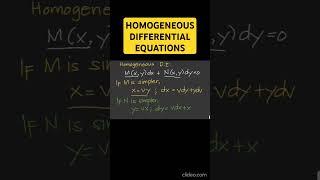 HOMOGENEOUS DIFFERENTIAL EQUATIONS #maths #mathematics #educational #education