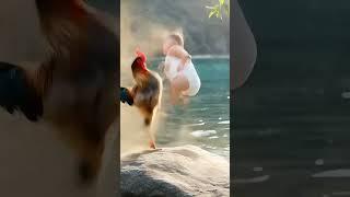 baby vs cock fight #33funny