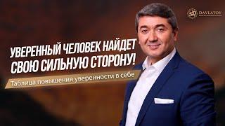 Уверенный человек найдет свою сильную сторону! Таблица повышения уверенности в себе.