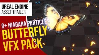 Realistic Butterfly & Moth Niagara FX | Customizable Wing Motion | Unreal Engine 5 (Trailer)