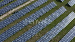 Aerial view of solar panels in solar farm, Bavaria, Germany / Videohive, Stock footage, Nature