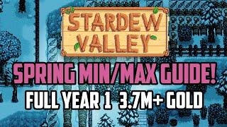 Stardew Valley FULL YEAR 1 Min/Max Guide Part 1/4 | 3.7m+ Gold First by Year 2