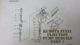 Kubota 3 cylinder diesel Zexel injection pump rebuild Part 1