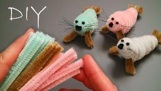 ️CUTE MINI Fur Seals️ Made of pipe cleaner ️ DIY