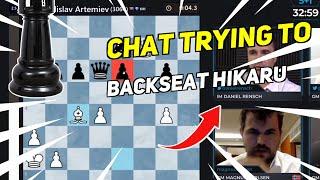 Daily Chess Stream Highlights: CHAT TRYING TO BACKSEAT HIKARU