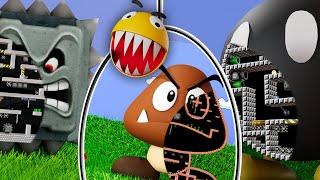 Pacman in the Giant Goomba, Bomb and Thwomp Maze Mayhem all episode