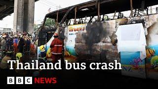 At least 23 people including children die in Thailand bus crash | BBC News