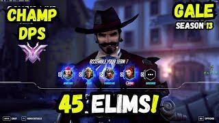 45 ELIMS! GALE | RANK 1 HITSCAN! | CASSIDY | OVERWATCH 2 SEASON 13 GAMEPLAY