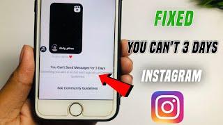 fix you can't send messages for 3 days in iphone | you can't send message for 3 days instagram ios