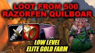 500 RAZORFEN ELITE QUILBOAR WORLD OF WARCRAFT CLASSIC LOW LEVEL GOLD FARM