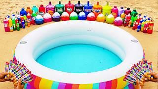 Water Slide Experiment: Giant Eruption from Rainbow Big Pool, Giant Coca Cola, Fanta vs Mentos
