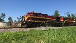 KCSM 4539 and KCS 3929 leads local freight train