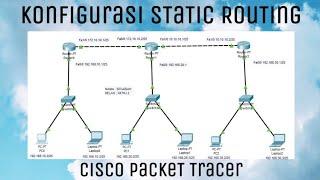 Konfigurasi Static Routing Menggunakan Cisco Packet Tracer Terbaru | 3 Router 3 Switch 6 PC | AIJ