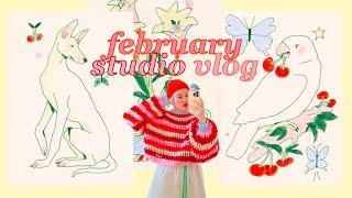 getting tattooed, making art for a show, crochet projects  february studio vlog