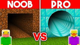 NOOB vs PRO: SAFEST SECURITY TUNNEL BUILD CHALLENGE (Minecraft)