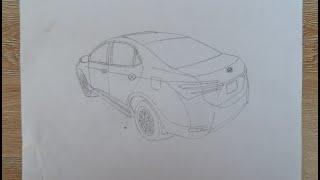 How to draw a back view of toyota corolla 2019