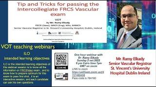 Prof Ramy Elkady how to pass FRCSVasc first shot