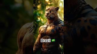 Countries as Warrior️ #warrior #country #ai #animals #fusion #hybrid #aiart #brazil #usa #india