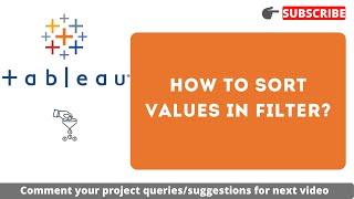 #Tableau How to sort values in the Filter card in Tableau? Sort the options in filter in Tableau