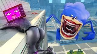 TV Woman RUNNING FROM SHIN SONIC 7 & TV MAN Saves TV Woman in Garry's Mod