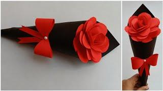 DIY Paper Flower Bouquet | Birthday Gift Ideas | Flower Bouquet Making at Home | Paper, Craft Flower