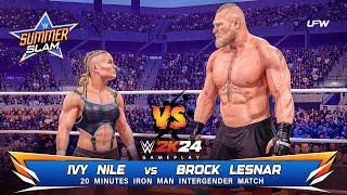 WWE 2K24 Ivy Nile vs Brock Lesnar Ironman Intergender Match