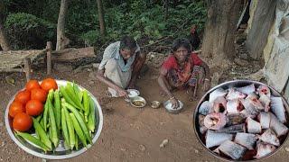 100 years rural tribe grandma cooking their food | hard lifestyle of rural TRIBE PEOPLE | poor life