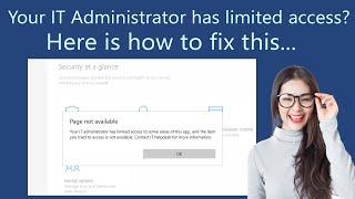 Your IT Administrator has limited access in Windows 11 23H2