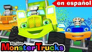 Ruedas en el autobús (camión) Canción infantil + Dibujos animados de los monster trucks