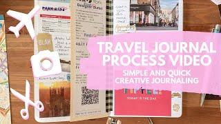 TRAVEL JOURNAL PROCESS | memory keeping journal / scrap book | simple and quick creative journaling