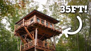 Levi Kelly Stays Inside a Unique 35FT WatchTower Tiny House!