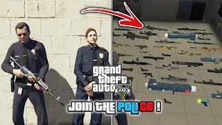 GTA 5 - How To Join the Police! (Police Uniform, Free Weapons & more)