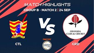 Group B, Match 2 - CTL vs GRD | Highlights | FanCode ECS Spain, 2022 Day 3 | ECT22.066