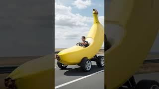  Man Driving a Giant Banana Car on the Highway – You Have to See This!