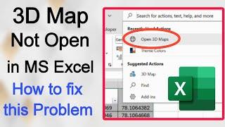 Fix 3D Maps Not Opening in Excel | Step-by-Step Troubleshooting Guide