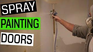 Spray painting doors white with airless sprayer - Graco compact