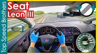 Seat Leon III (typ 5F) 1.6TDI (2015) POV Top Speed Autobahn #TopSpeedBrothers