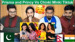 Pakistani Reaction On Twinny Girl (Prisma and Princy) Vs Chinki MInki (Surabhi and Samriddhi) Tiktok