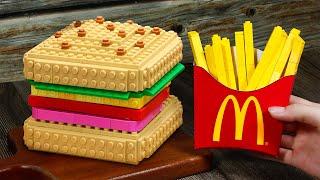 A Burger Scholar recreates SQUARE Burger in LEGO Challenge  LEGO Cooking ASMR