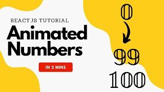 How To Create Animated Numbers In React.js #react #number #animation #tutorial