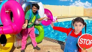 Eva & Maddie's Floaty Adventure at the Pool