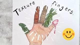 How to create visual texture - drawing fingers with texture.