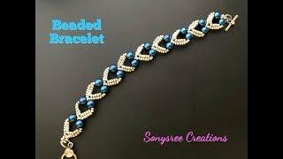 Lovely Hearts Bracelet. DIY Beaded Bracelet. How to make beaded Bracelet 